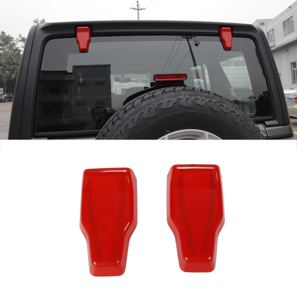 Bright Red Rear Window Hinge Covers 18-up Wrangler JL, Gladiator